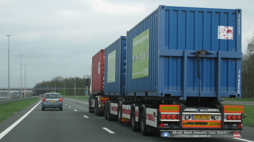 Mezzo pesante monitorato in tempo reale su un'autostrada europea