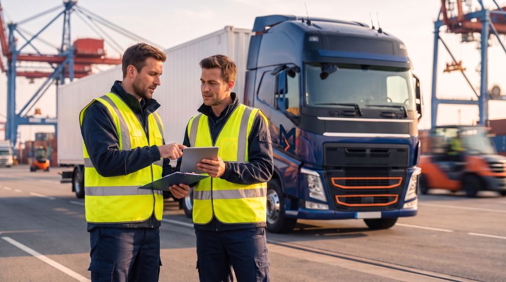 Team operativo Mautransport al lavoro presso un terminal portuale